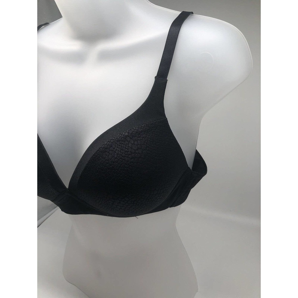 Warners Bra Blissful Benefits 36B Wire-Free Lift Back Soothing W4013 Black B2 - Picture 3 of 9
